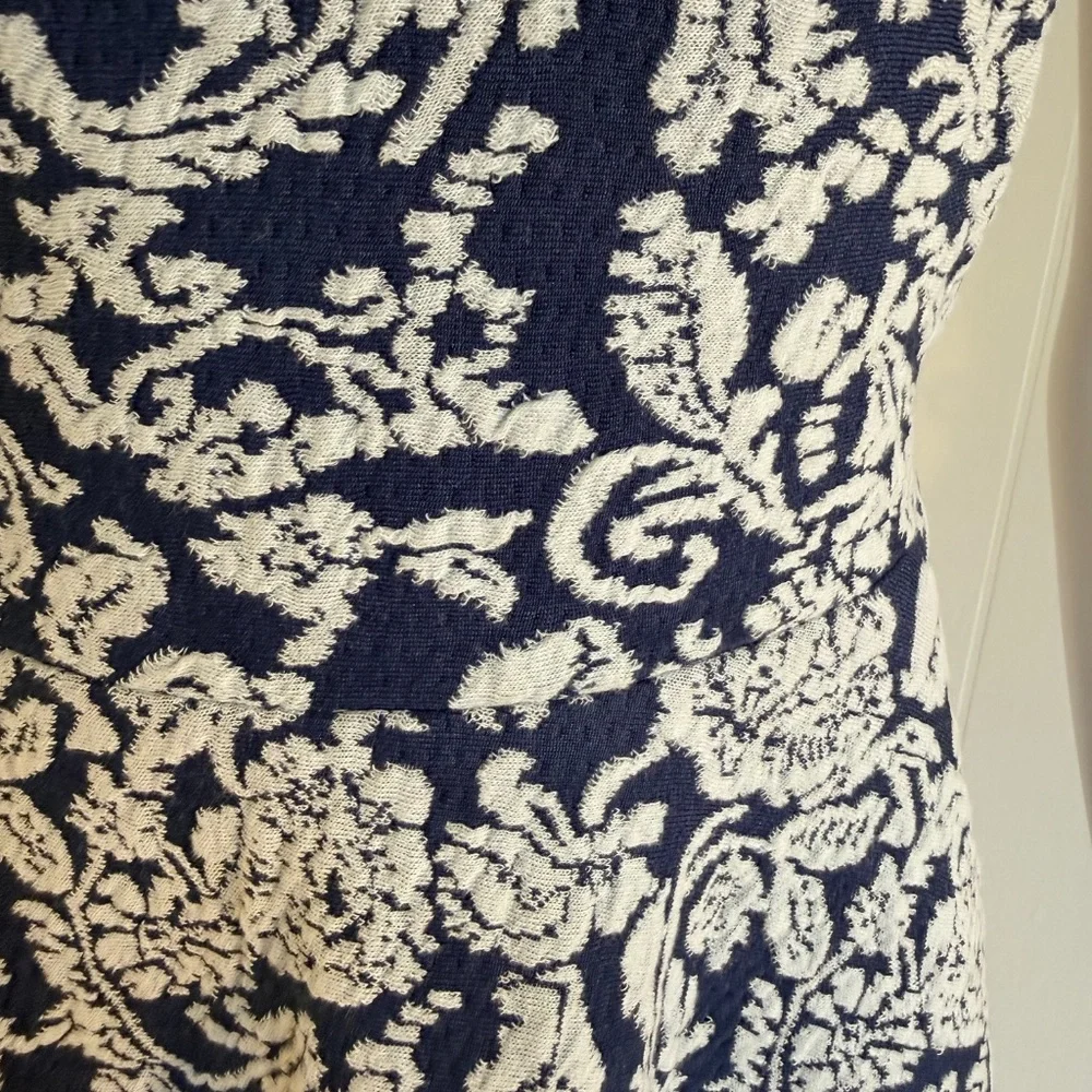 Brixton Ivy Medium NWT Scoop Neck Sleeveless Dress Textured Pattern Navy/Grey - Picture 6 of 7